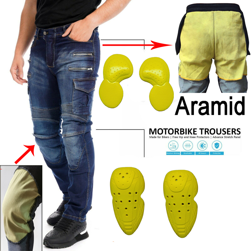 Motorcycle Gear Blue - Spodnie motocyklowe czarne męskie z zamkiem