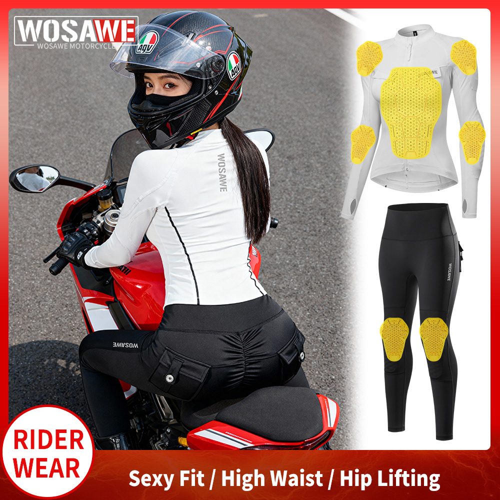 Motorcycle Gear Full Set - Damski kombinezon motocyklowy WOSAWE z miękką