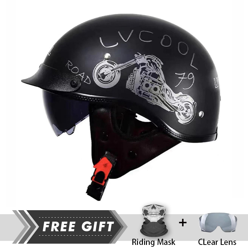 Motorcycle Gear In Store - Mężczyźni Kobiety Kask półtwarzowy ABS Shell