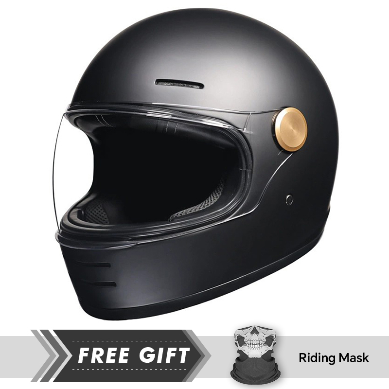 Motorcycle Gear In Store - Kask motocyklowy vintage, pełnotwarzowy, skórzany, z