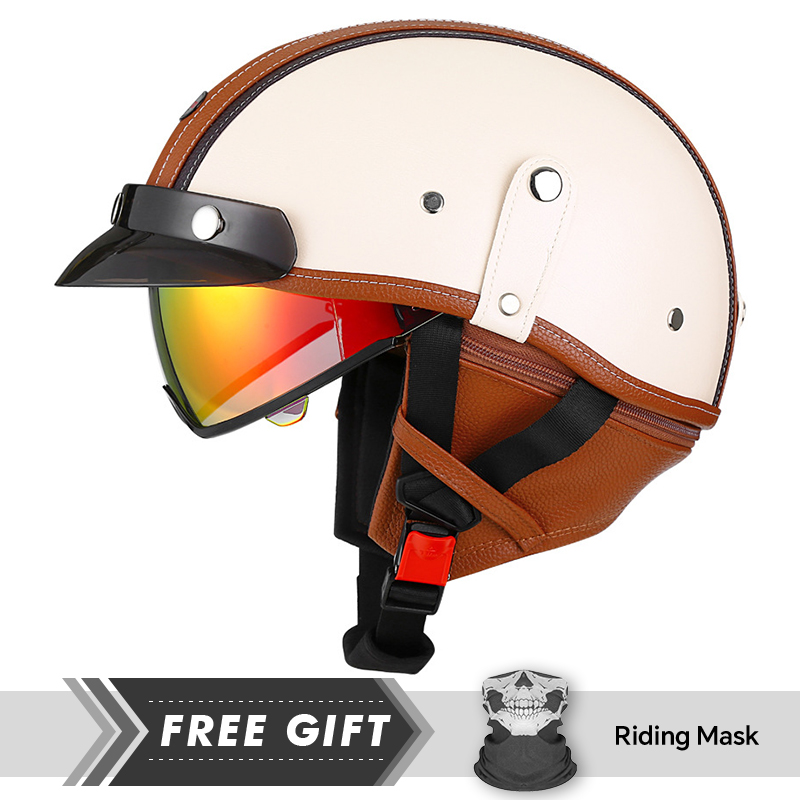 Nowości Skórzany Retro Kask Mo – Motorcycle Gear In Store recenzja i cena