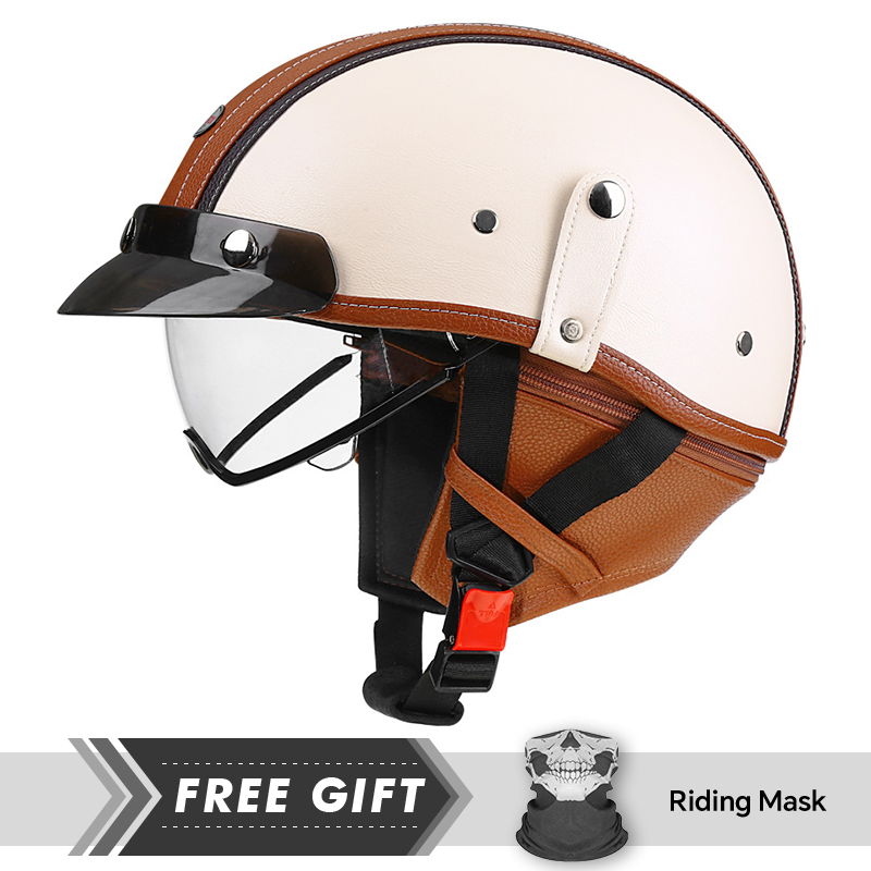 Nowości Skórzany Retro Kask Mo – Motorcycle Gear In Store recenzja i cena