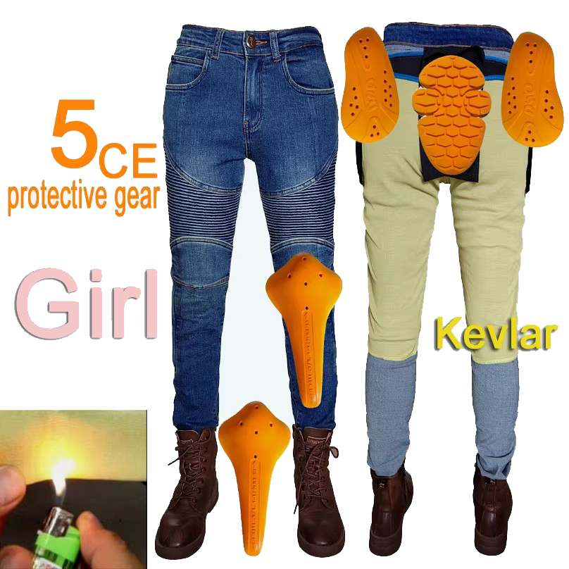 Damskie jeansy motocyklowe Kev – Motorcycle Gear Blue recenzja i cena