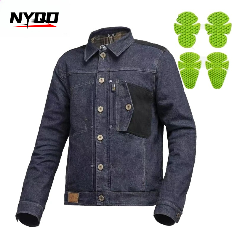 Dżinsy motocyklowe retro, nieb – Motorcycle Gear Blue recenzja i cena