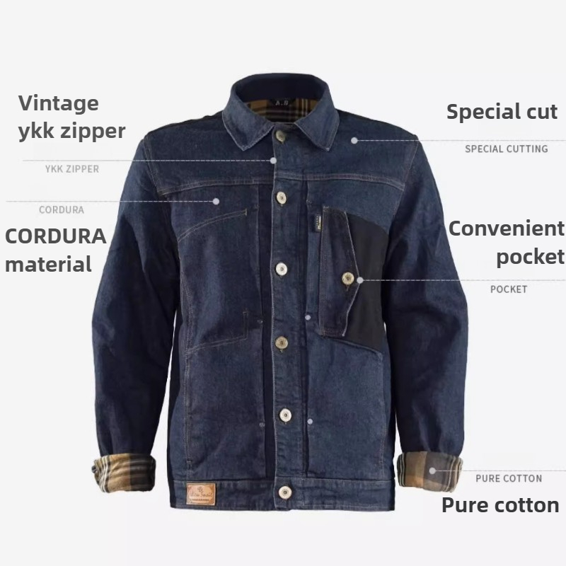 Dżinsy motocyklowe retro, nieb – Motorcycle Gear Blue recenzja i cena